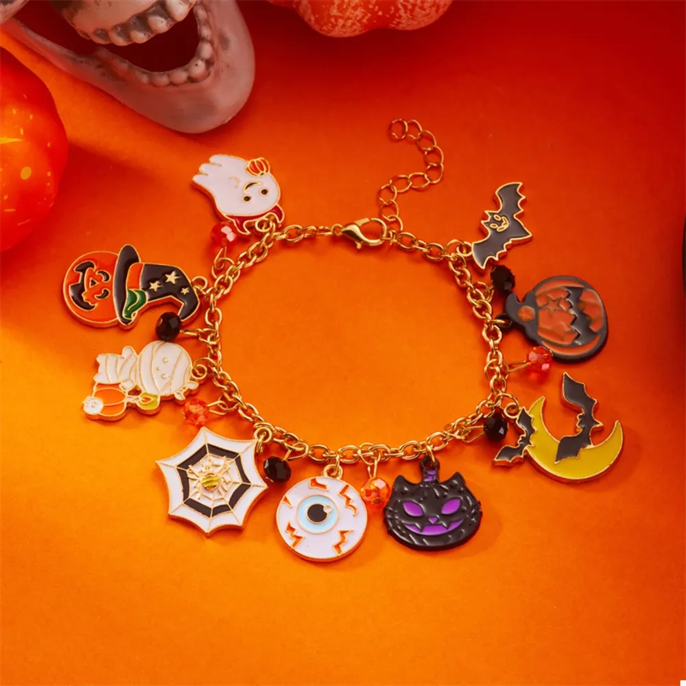 18K Gold-Plated Halloween Charm Bracelet, image 2
