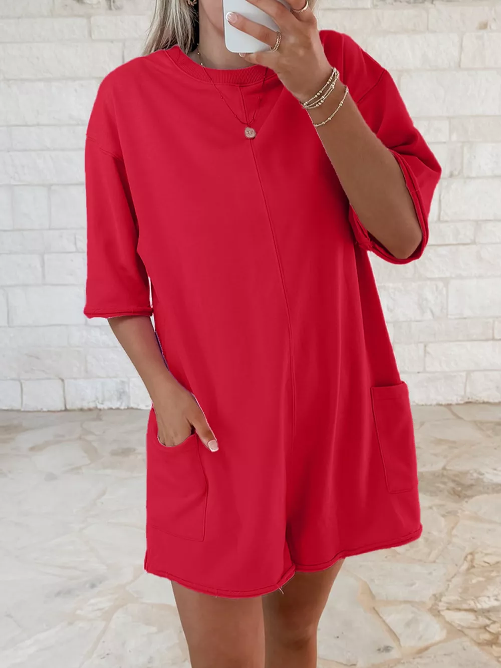 Casual Loose Half Sleeve Romper, image 10
