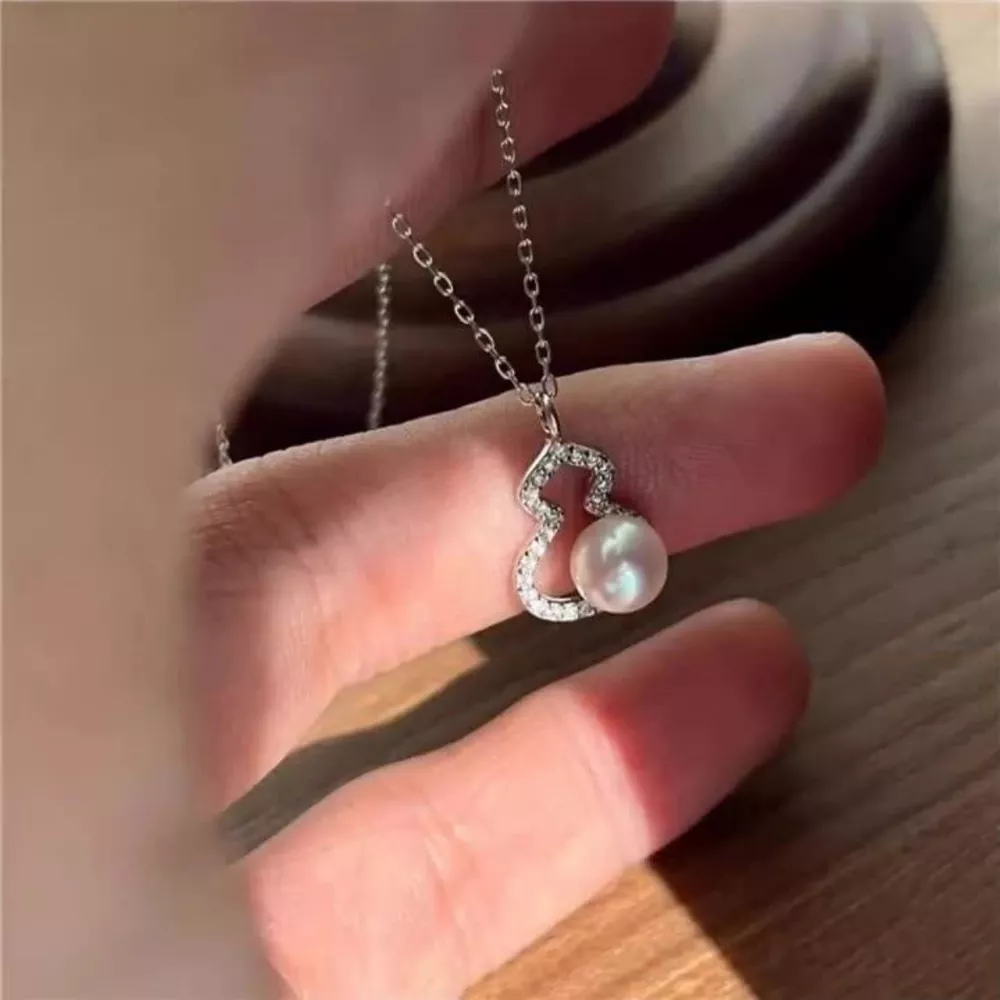 925 Sterling Silver Gourd Pearl Necklace, image 3