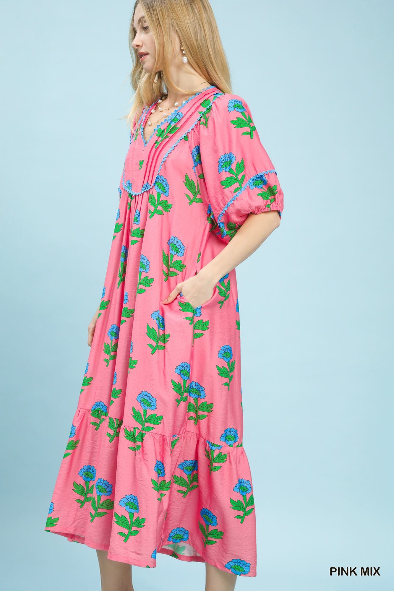 Floral Print Midi Dress, image 2