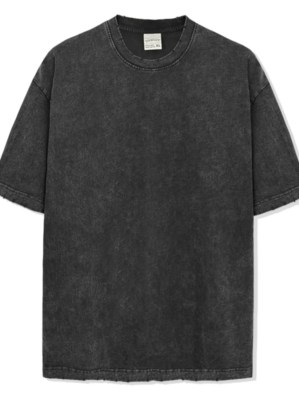 Men's Full Size Round Neck Washed T-Shirt Plus Size, image 2
