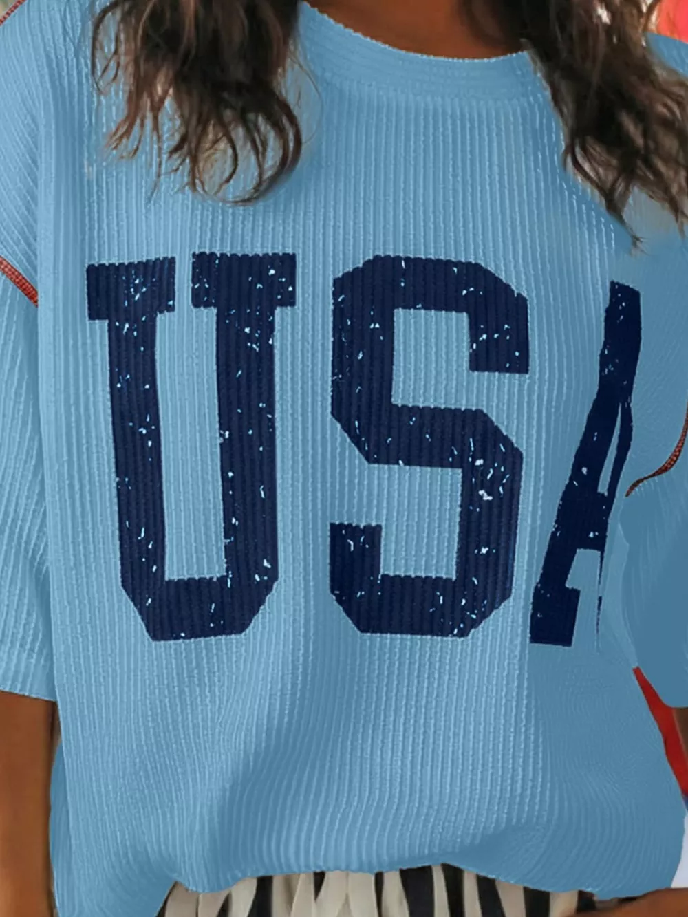 USA Graphic Ribbed Knit T-Shirt, image 3