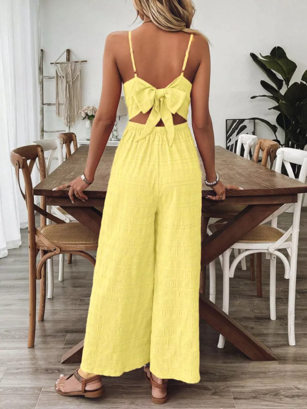 Bow Back Sleeveless Wide Leg Jumpsuit, image 5