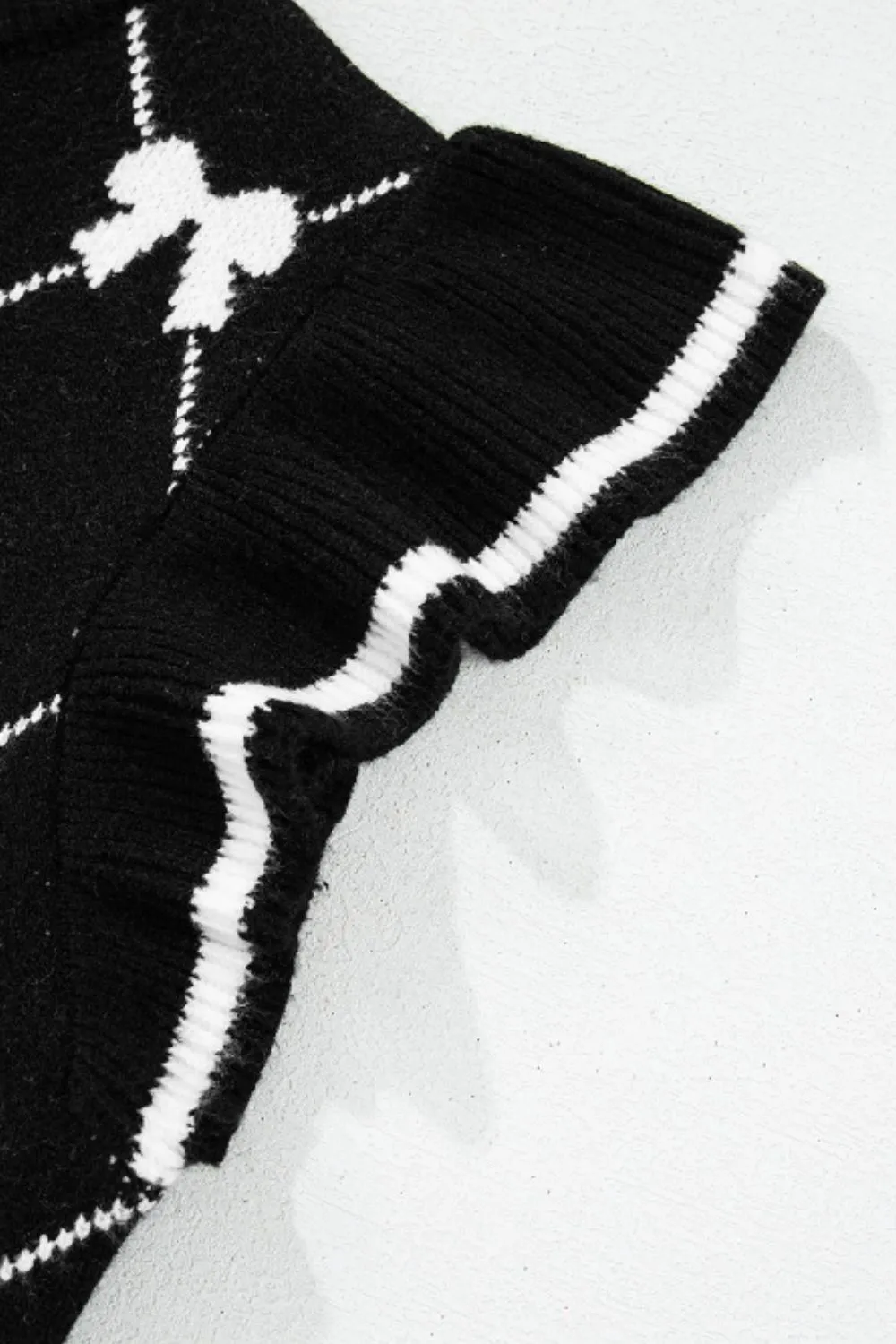 Bow Half Zip Sweater Vest, image 4