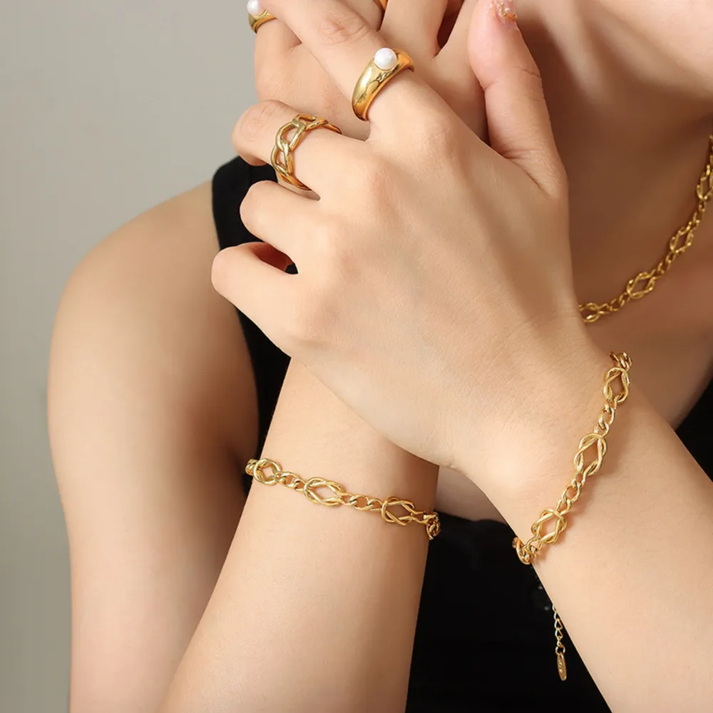 18K Gold-Plated Titanium Steel Bracelet, image 4