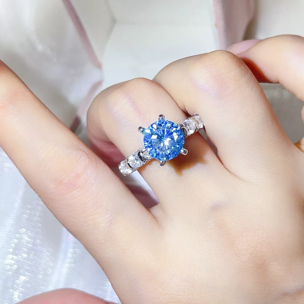 3 Carat 925 Sterling Silver Moissanite Ring, image 3