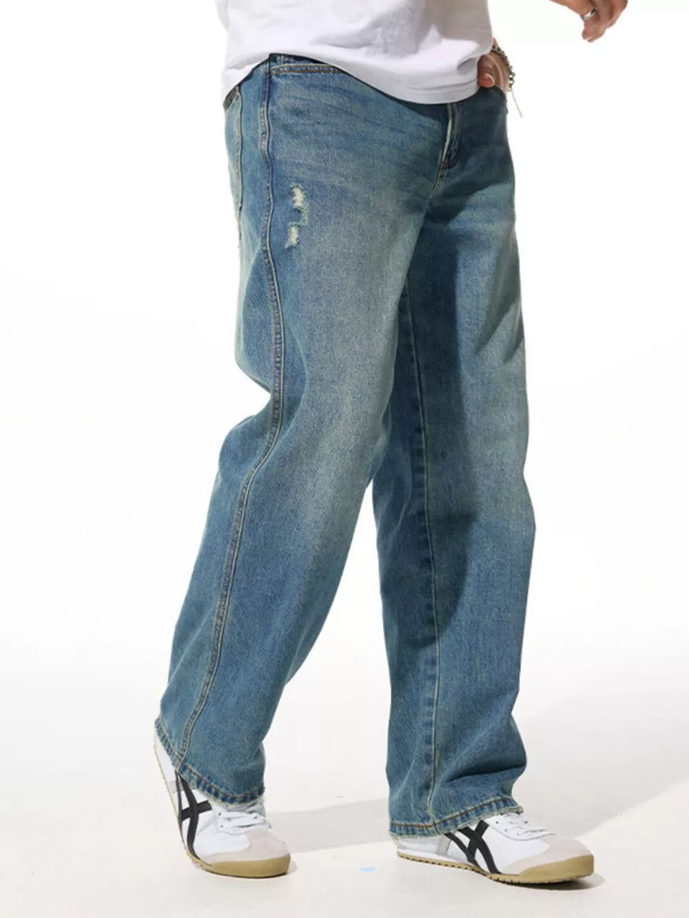 Men's Relaxed Fit Wash Jeans, image 6