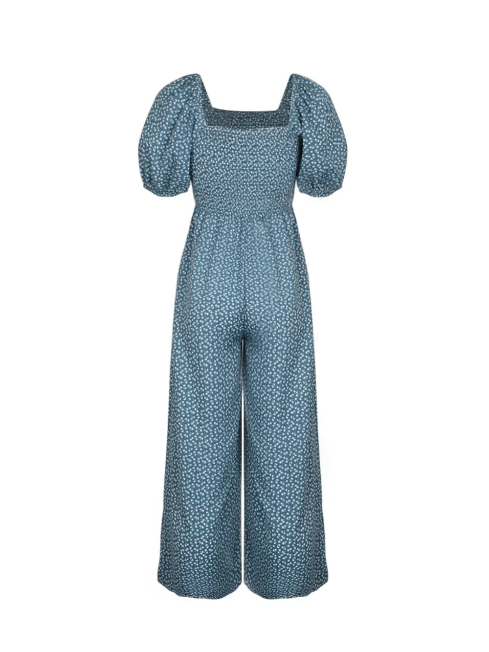 Printed Square Neck Puff Sleeve Jumpsuit, image 16