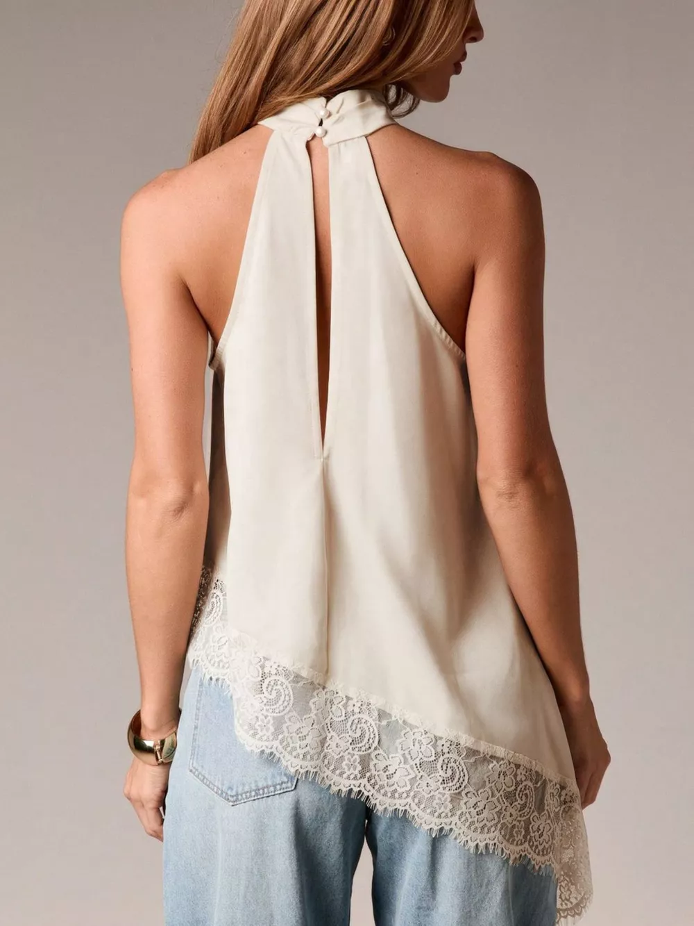 Halter Neck Lace Trim Cami, image 5