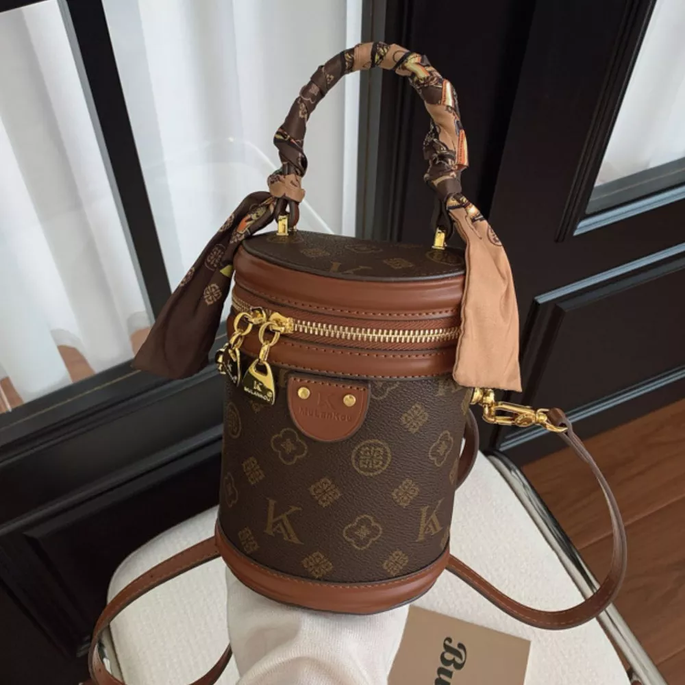 Top Handle Bucket Crossbody Bag, image 4