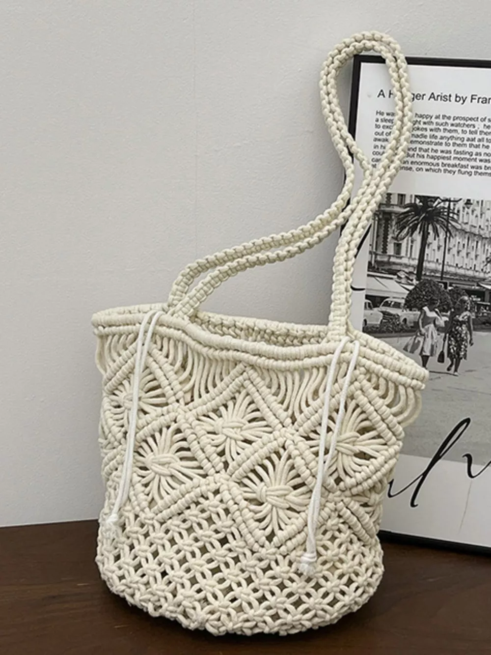 Crochet Bucket Shoulder Bag, image 2
