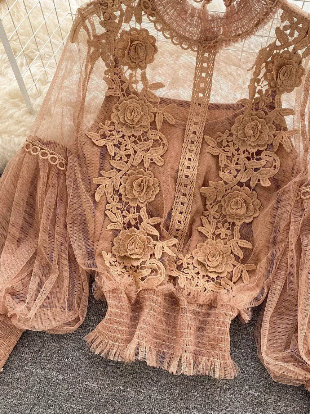 Floral Lace Blouse & Cami Set, image 25