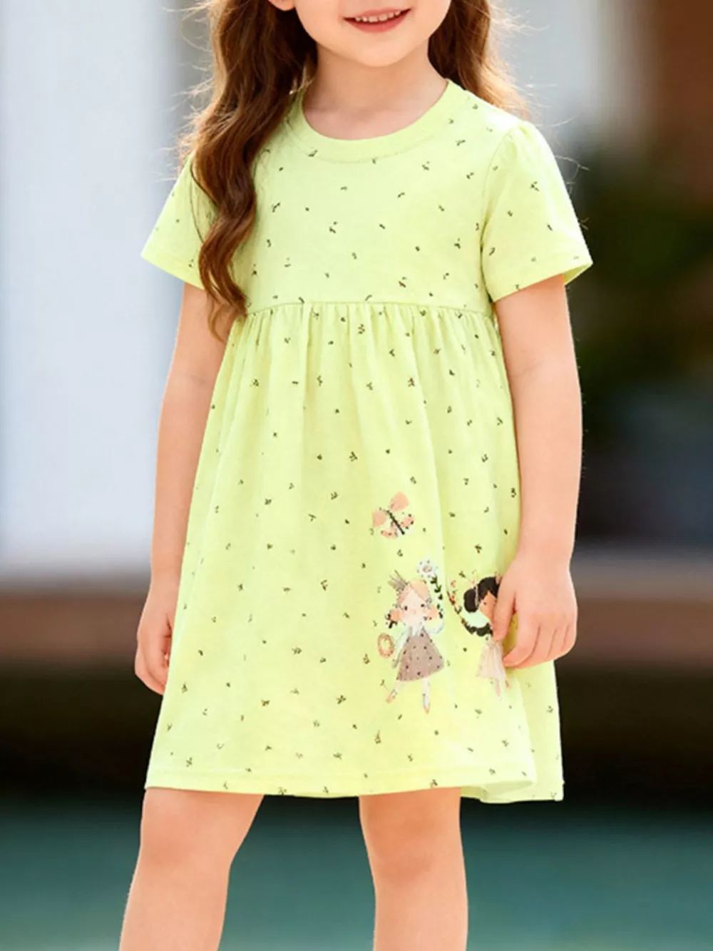 Children's Cartoon Short Sleeve Casual Dress, image 2
