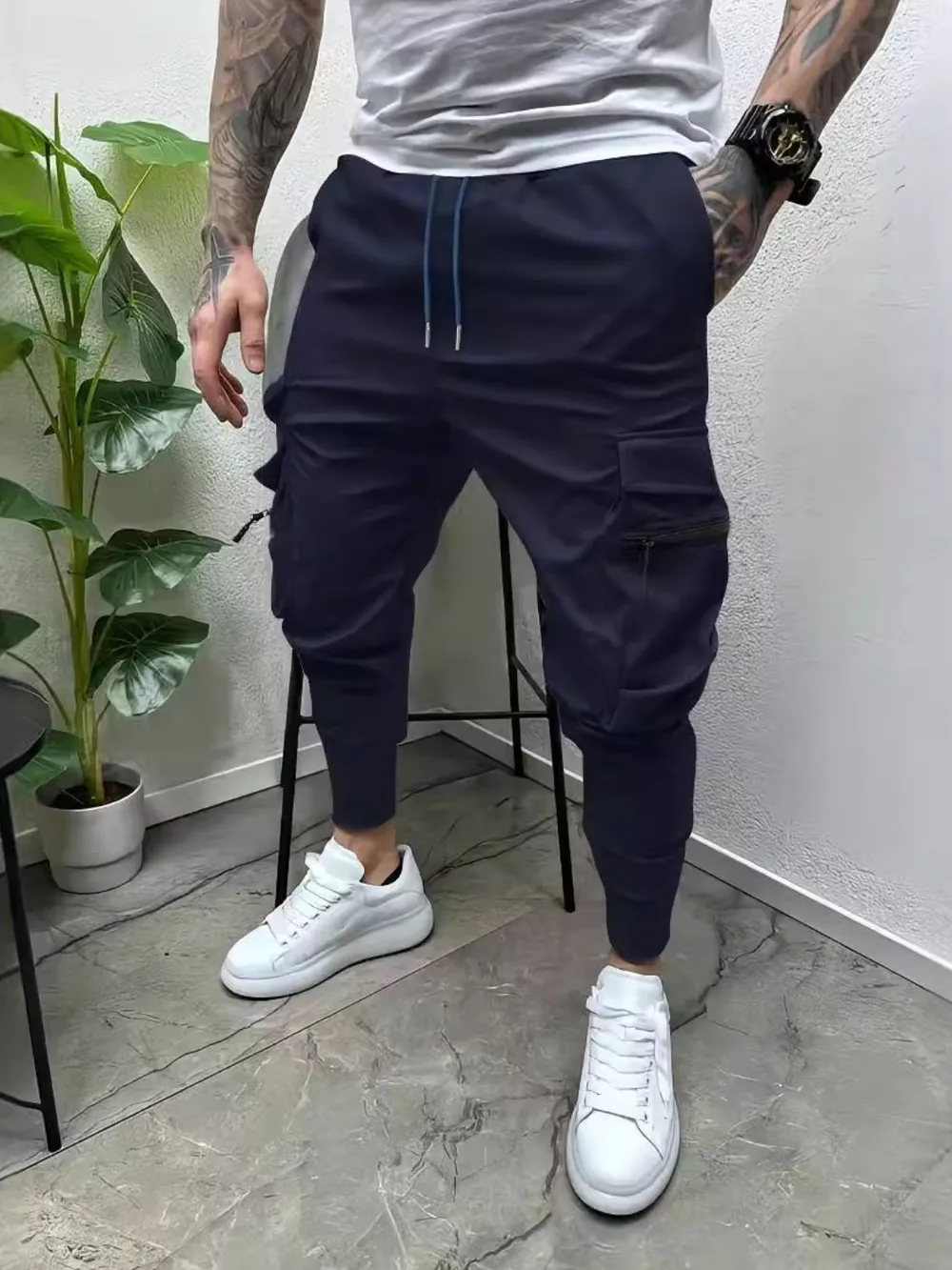Men's Full Size Drawstring Pants with Pockets Plus Size, image 5