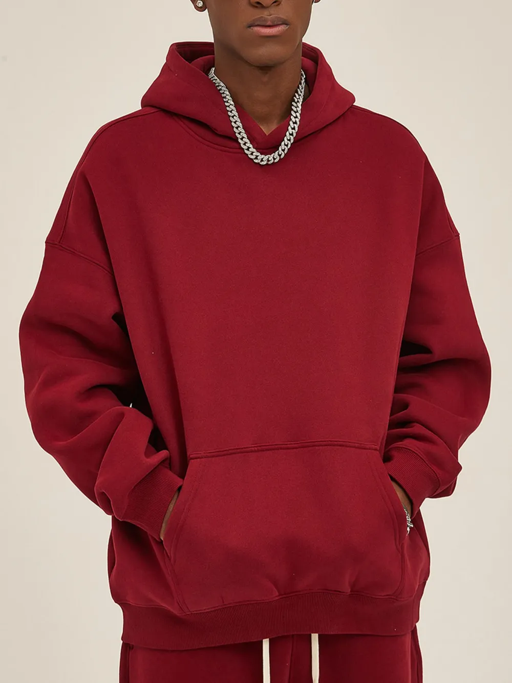 Men's Oversized Pocketed Long Sleeve Hoodie, image 10