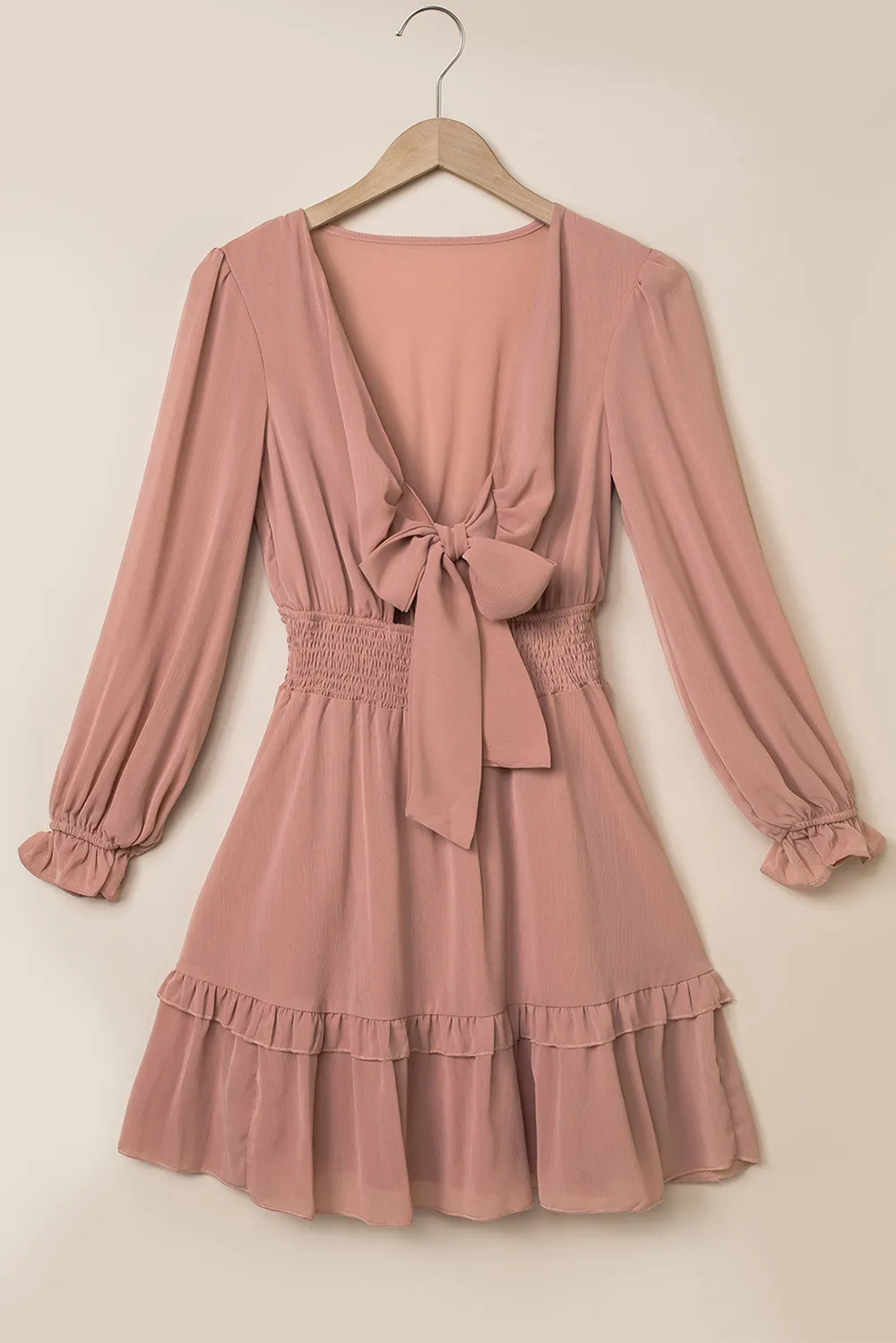 Tied Flounce Sleeve Mini Dress, image 6