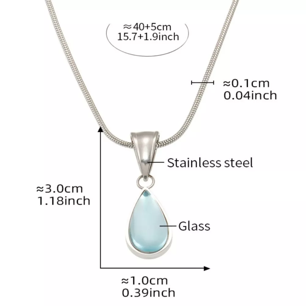 Stainless Steel Teardrop Necklace, image 9