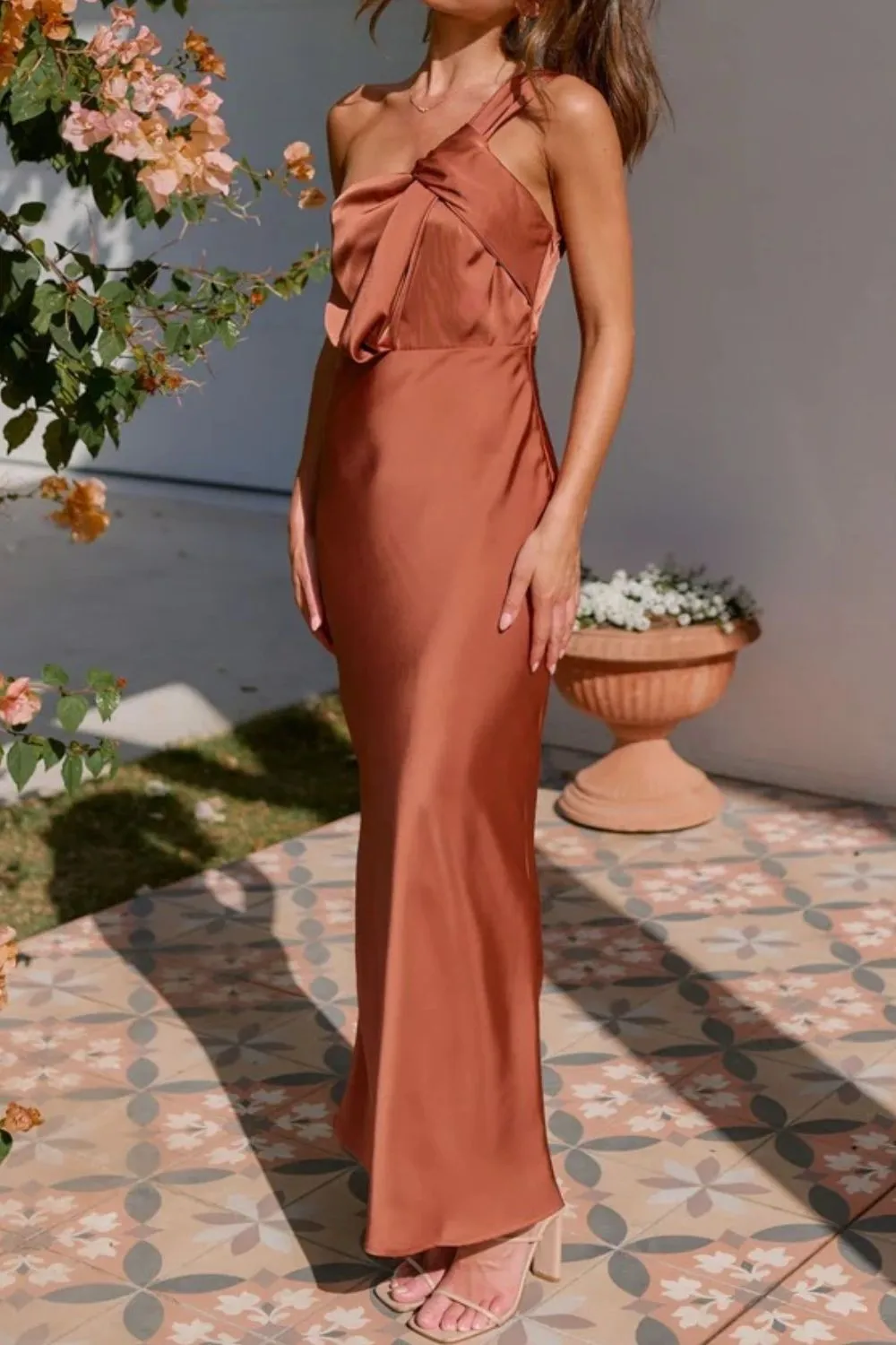 One Shoulder Sleeveless Maxi Dress, image 4