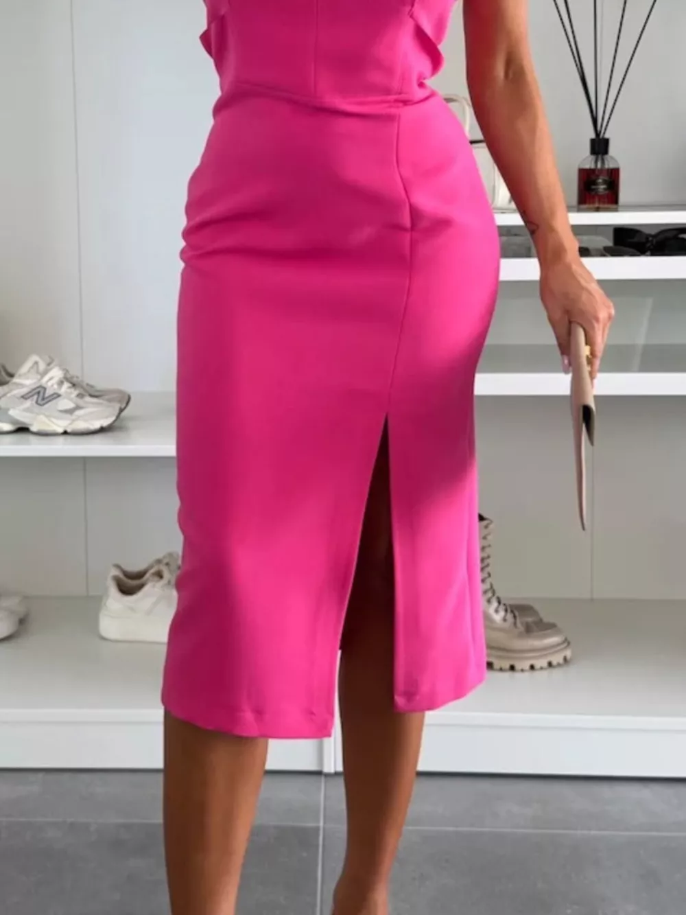 Full Size Slit Round Neck Sleeveless Dress Plus Size, image 7