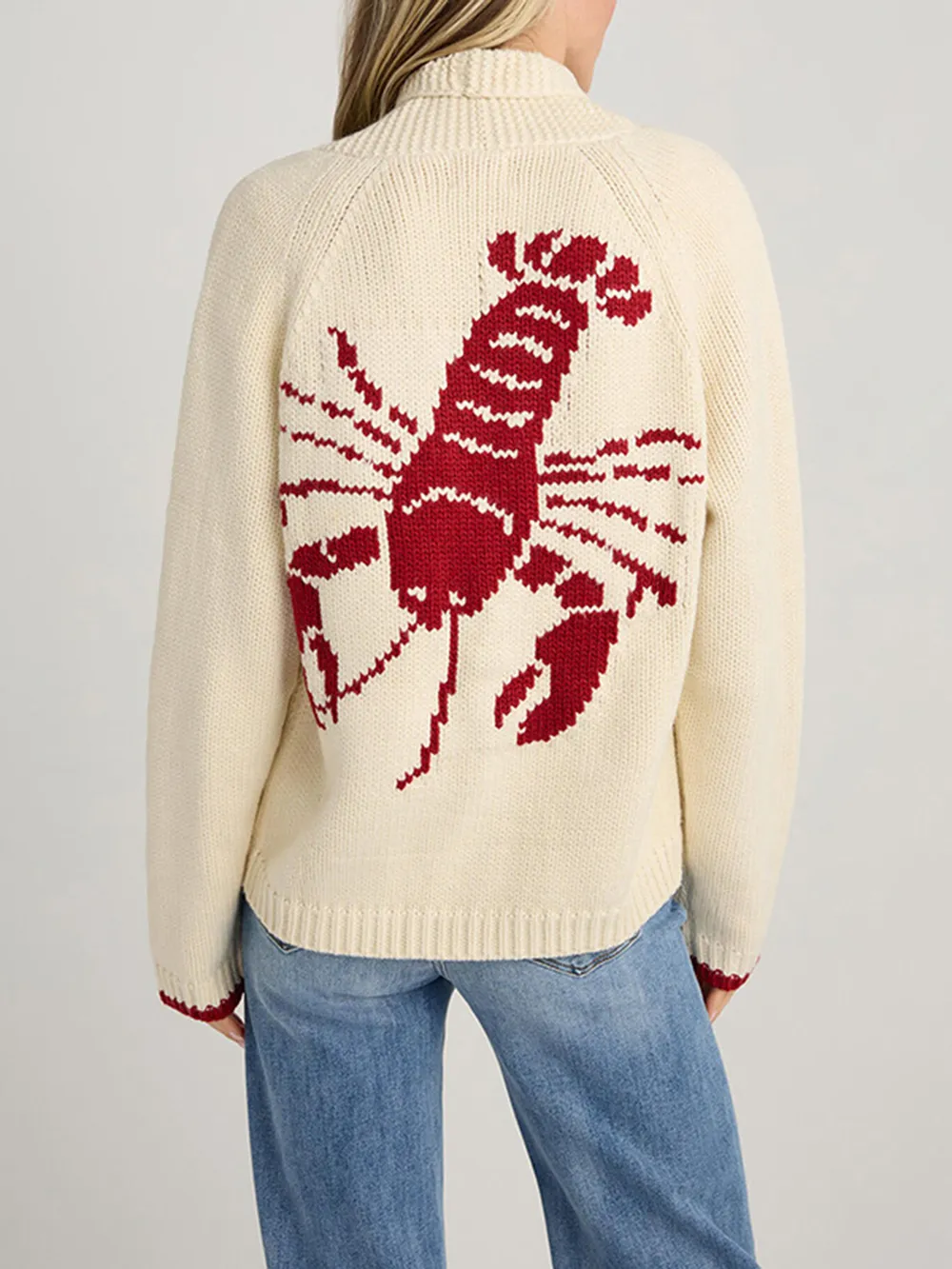 Lobster Button Up Long Sleeve Cardigan, image 6