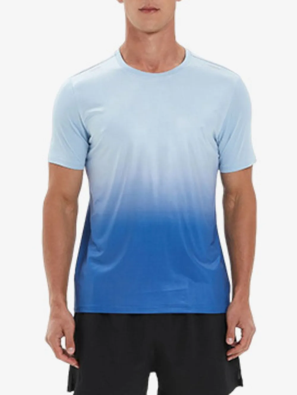 Men's Plus Size Gradient Round Neck Short Sleeve Active T-Shirt, image 4