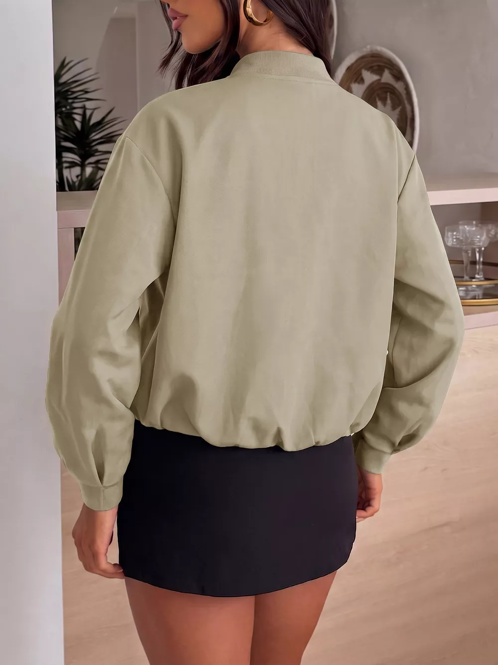Zip-Up Dropped Shoulder Jacket, image 11
