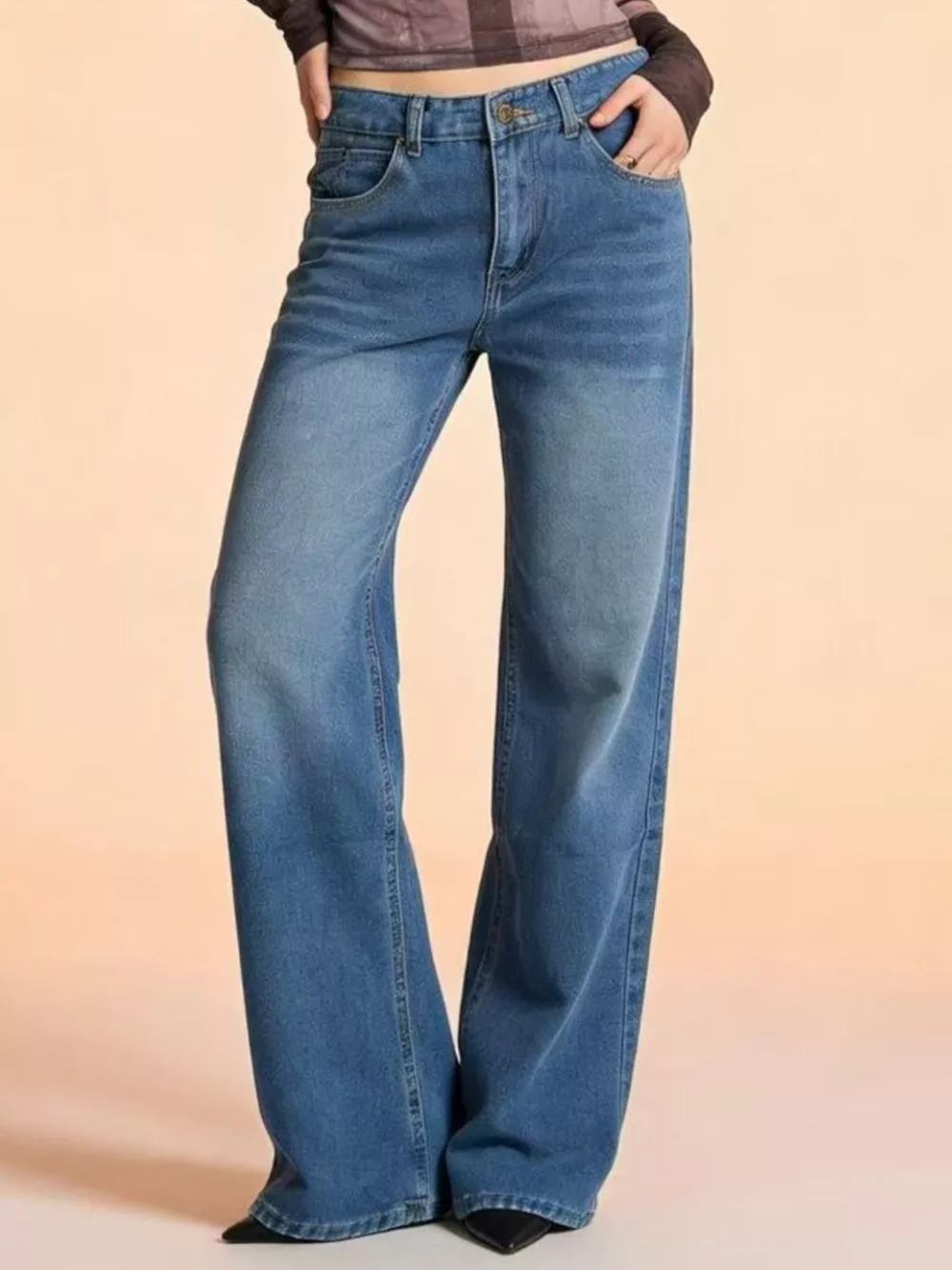 Vintage Wash Wide Leg Jeans, image 3
