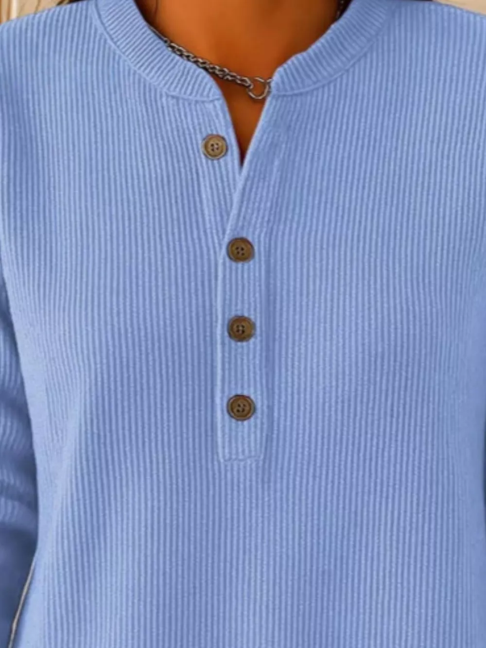 Full Size Button Detail Corduroy Top Plus Size, image 9