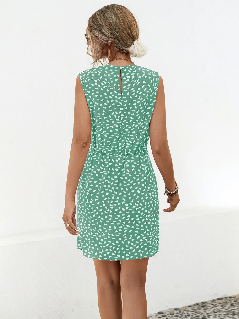 Twisted Printed Sleeveless Mini Dress, image 3