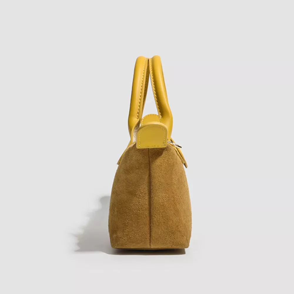 Stylish Two-Tone Suede Crossbody Bag, image 5