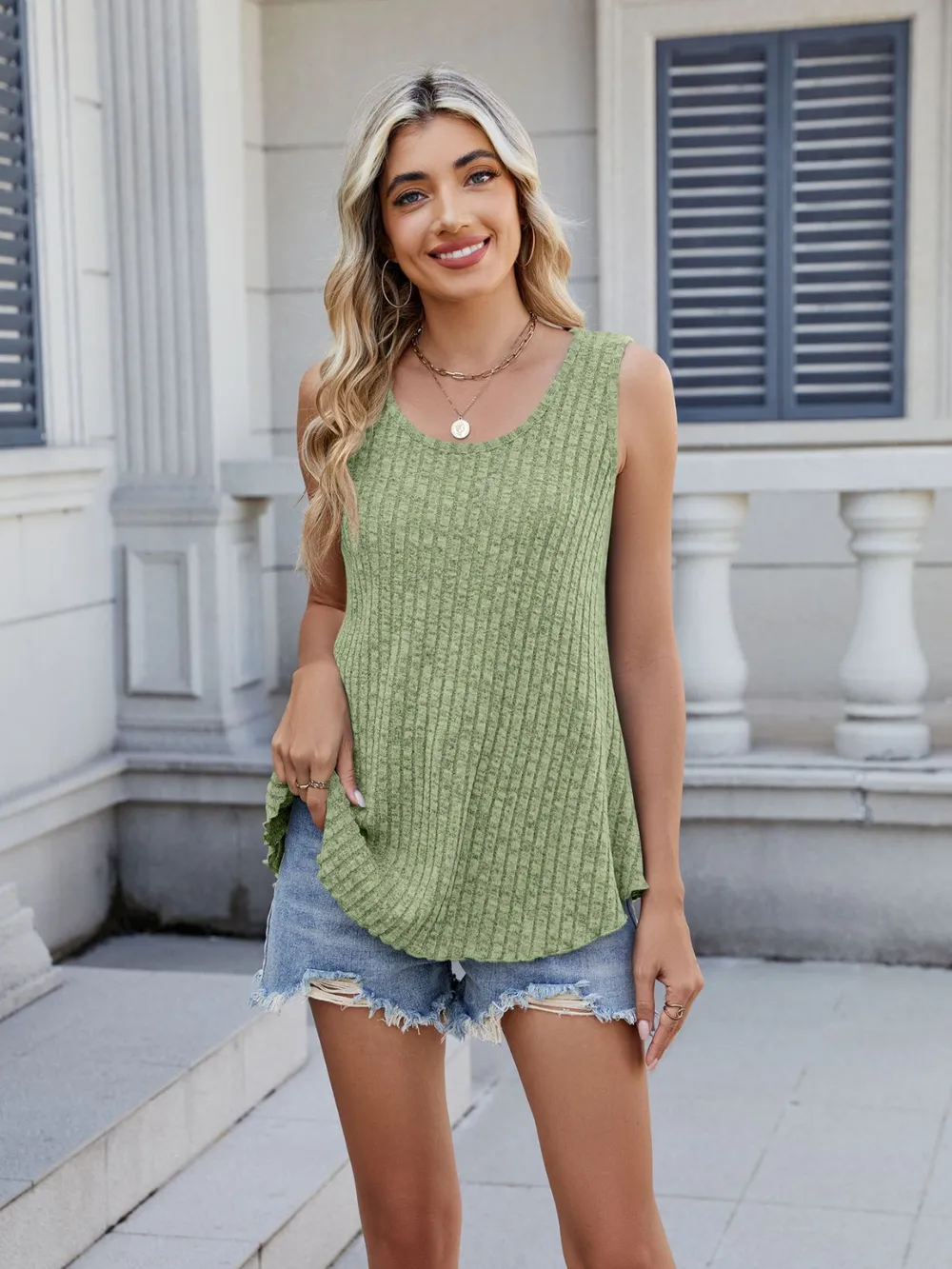 Ribbed Round Neck Tank, image 4