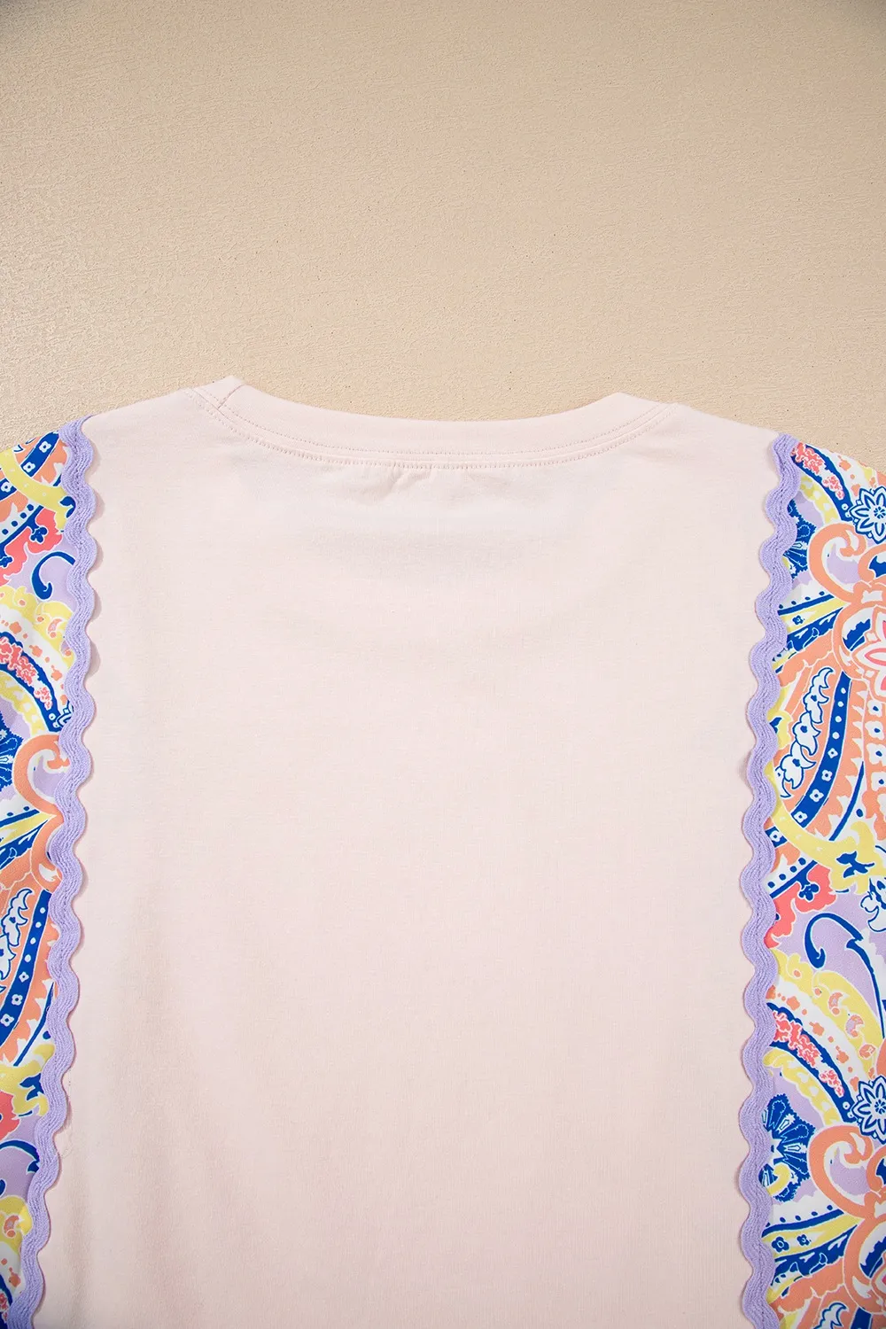 Paisley Print Plaid Long Sleeve Oversized Top, image 4