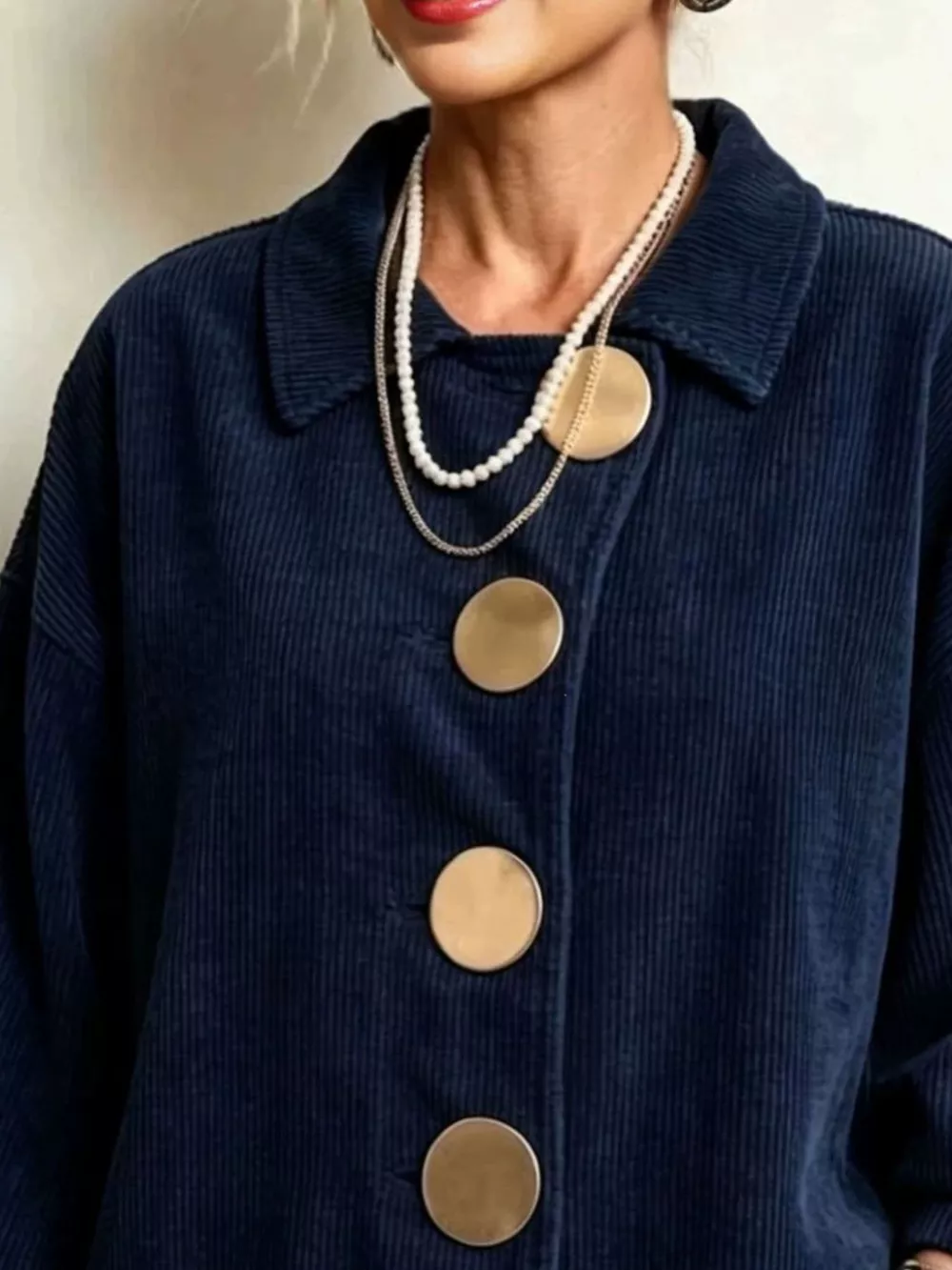 Full Size Corduroy Button-Down Jacket Plus Size, image 8
