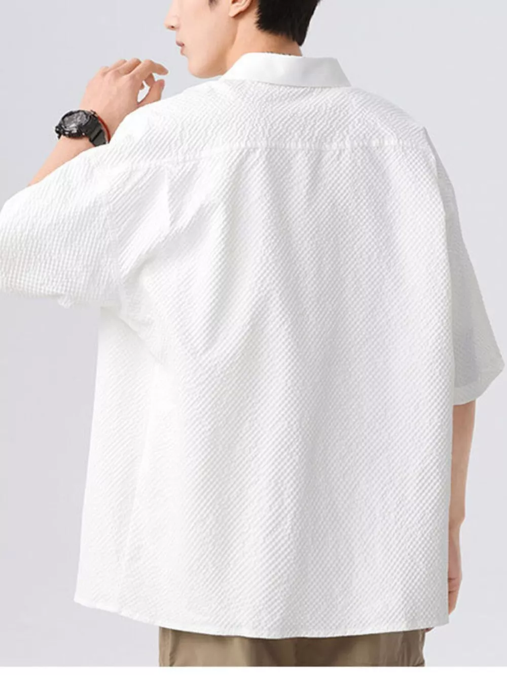 Men's Full Size Textured Short-Sleeve Shirt Plus Size, image 11