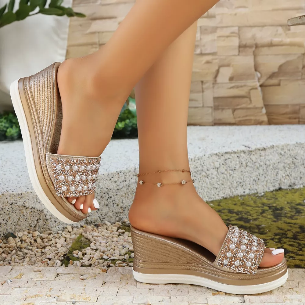 Pearl Open Toe Platform Sandals, image 2