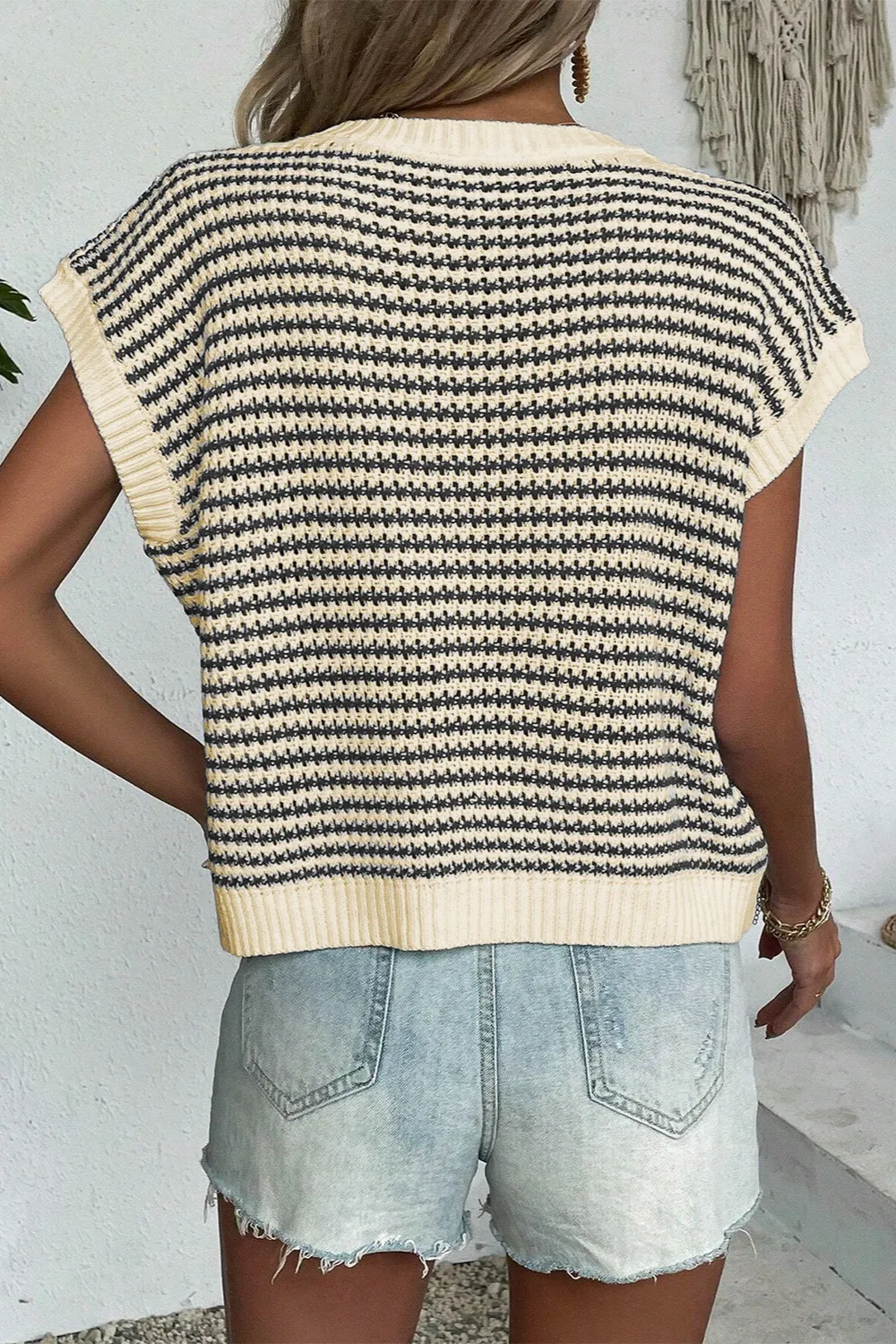 Striped Round Neck Sweater Vest, image 11