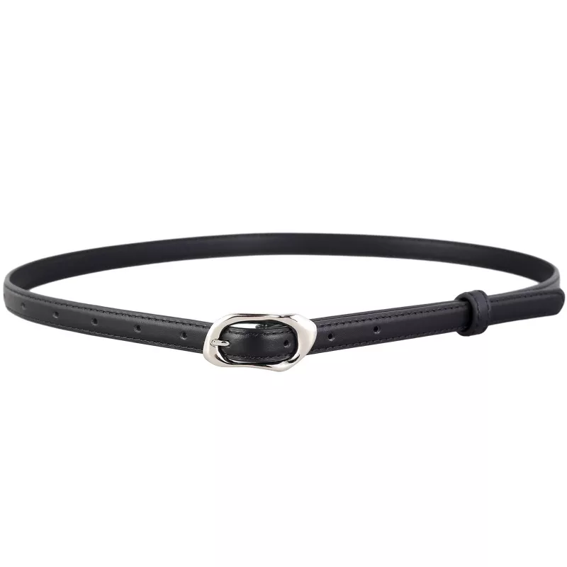 Silver Buckle Skinny Belt, image 3