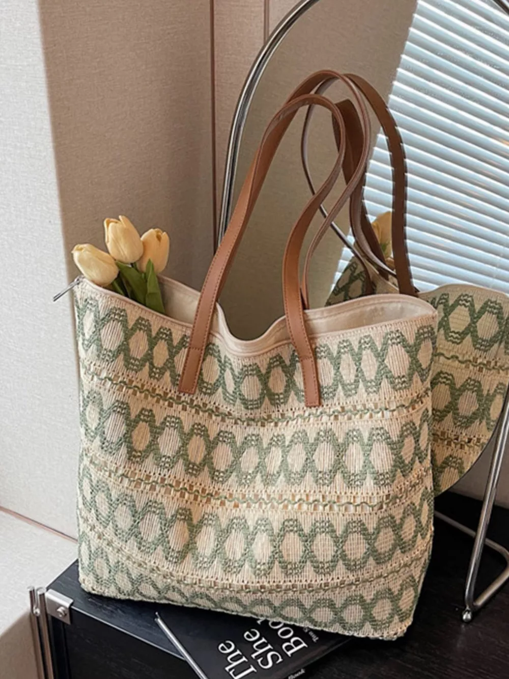 Woven Pattern Shoulder Bag, image 8