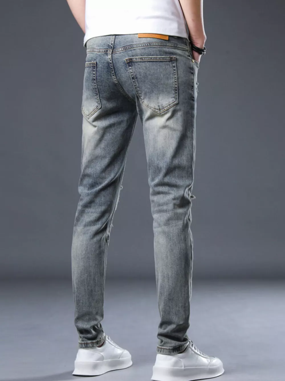 Men's Distressed Slim Fit Jeans, image 5