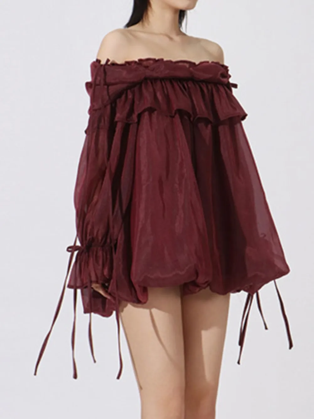 Ruffled Off-Shoulder Flounce Sleeve Blouse, image 9