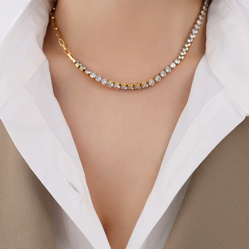 Zircon Titanium Steel Necklace, image 2