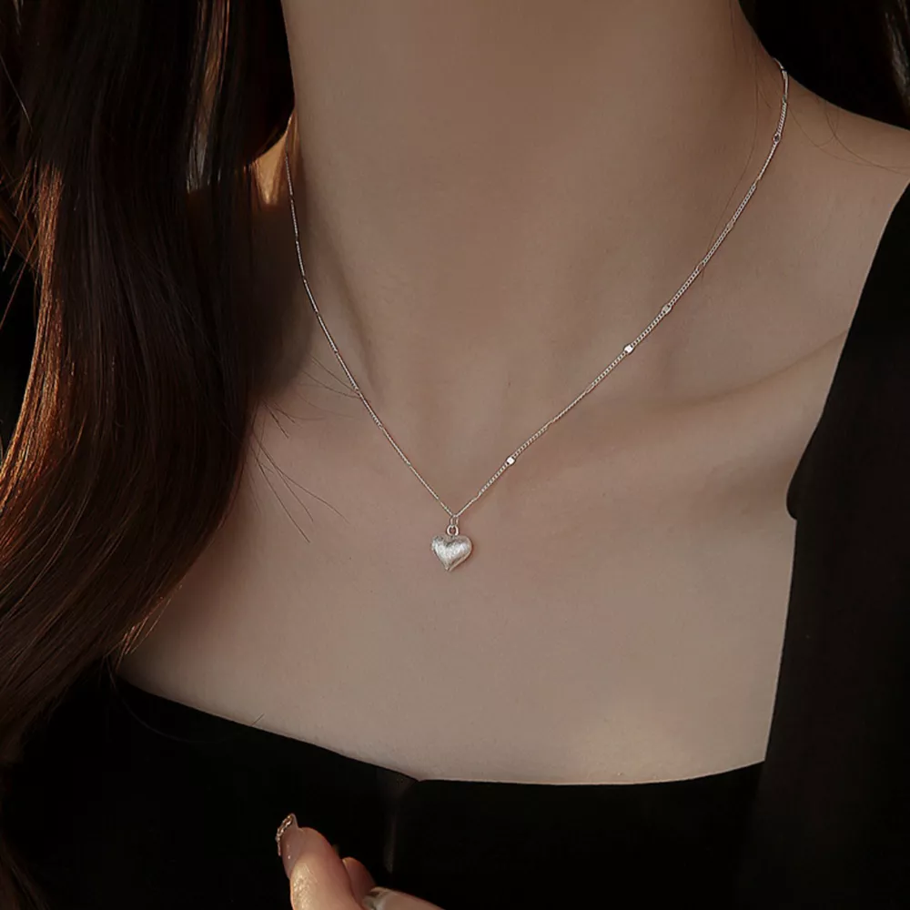 925 Sterling Silver Heart Necklace, image 5