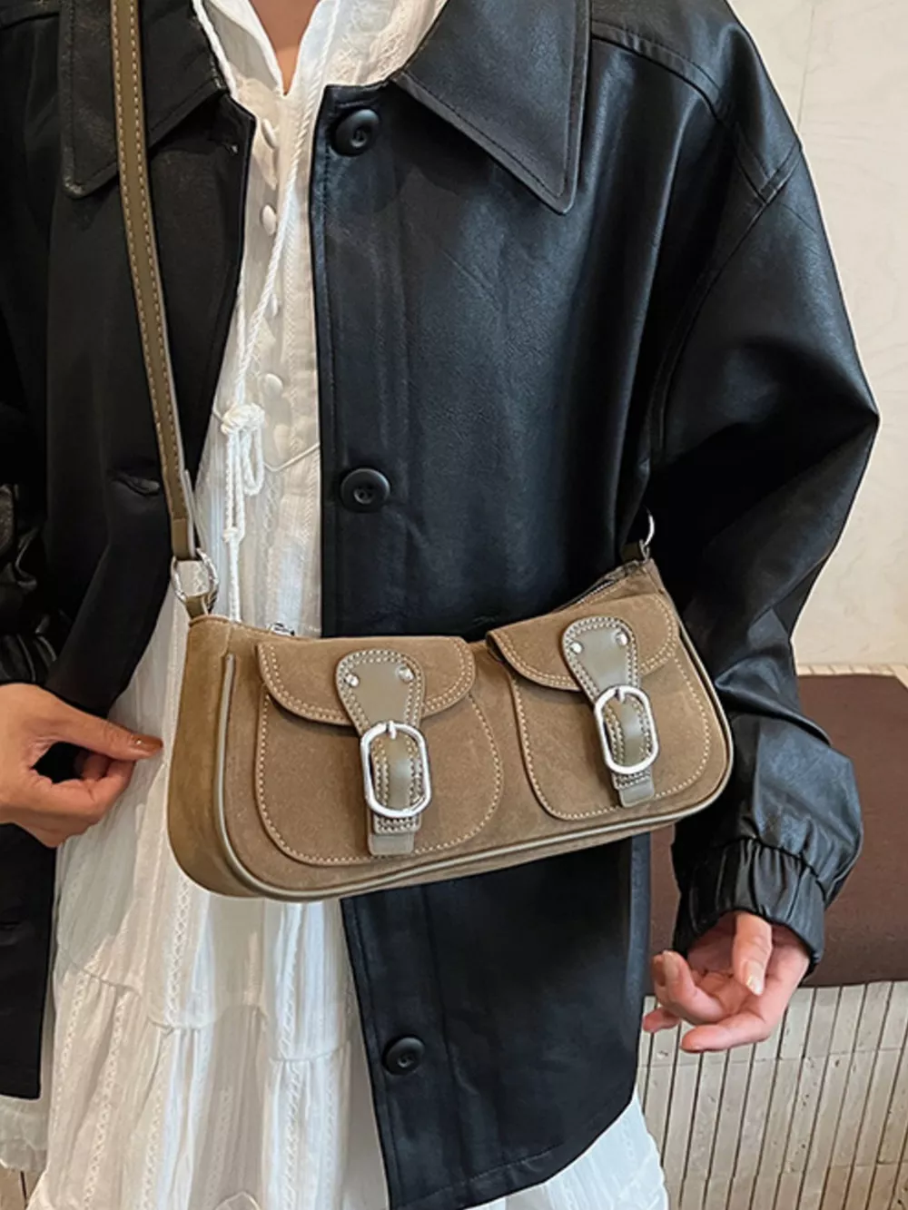 Buckle Decor Shoulder Bag, image 11