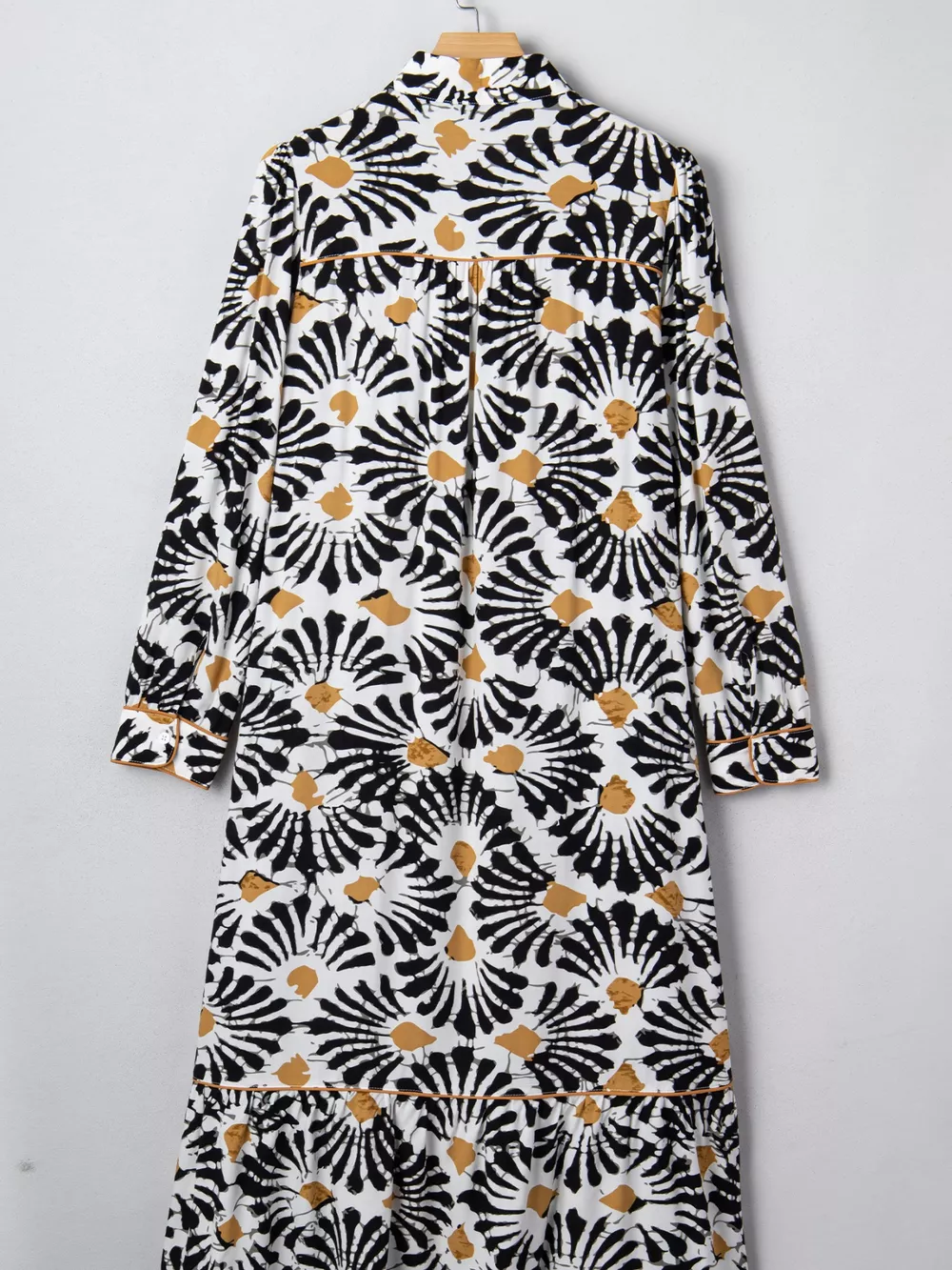 Abstract Floral Print Split Notched Dress, image 5