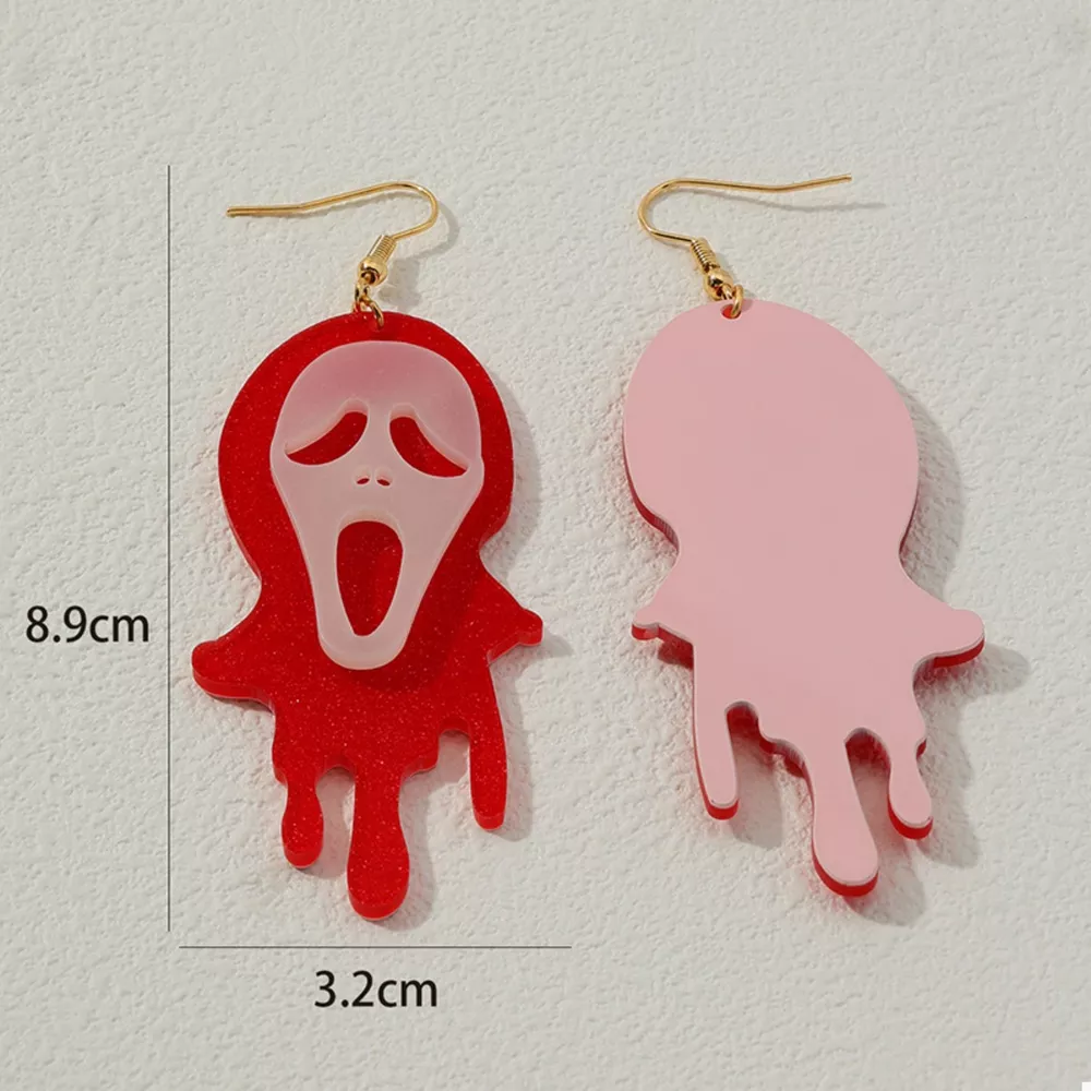 Halloween Ghost Scream Dangle Earrings, image 5
