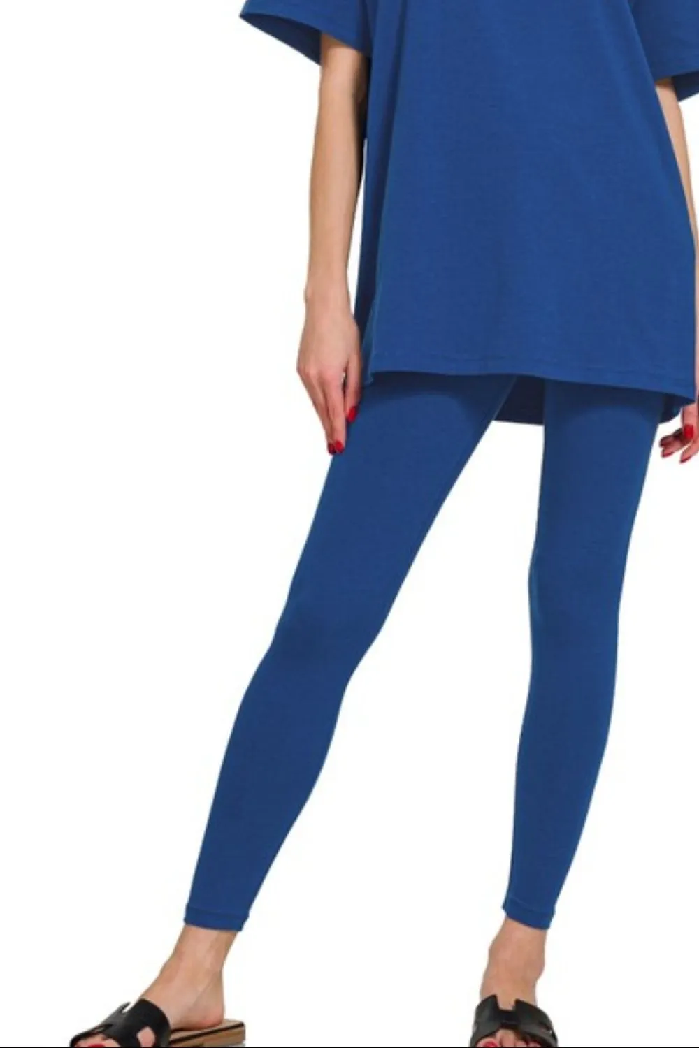 Cotton Round Neck Top & Legging Set, image 2