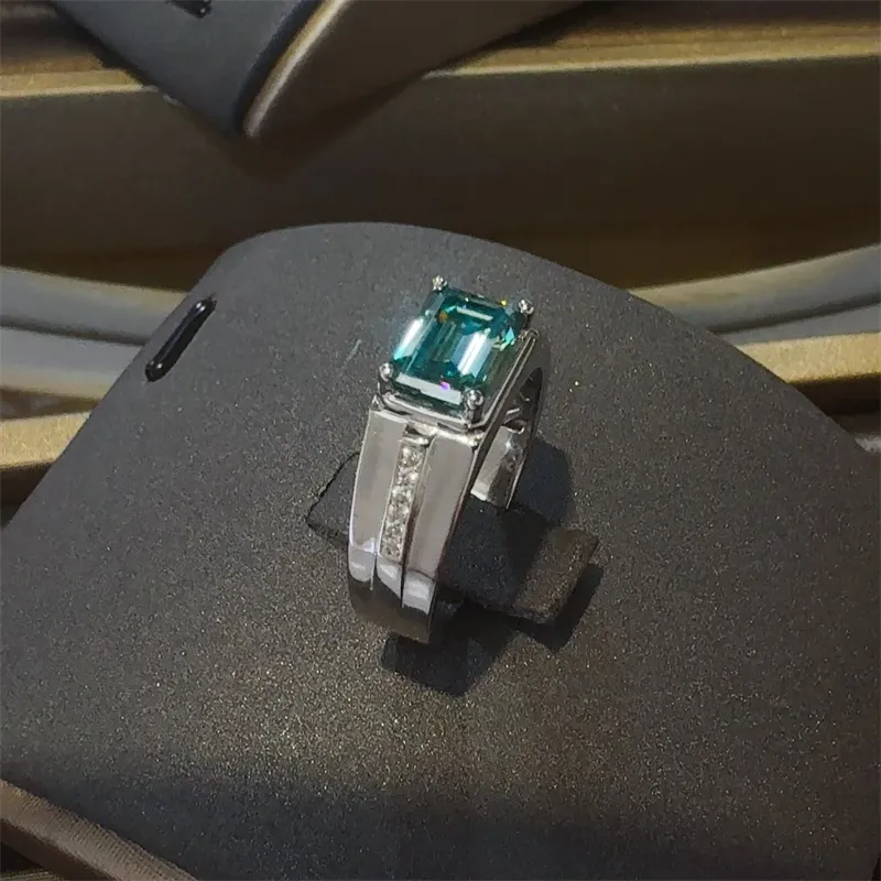 3 Carat 925 Sterling Silver Moissanite Rectangle Shape Ring, image 3