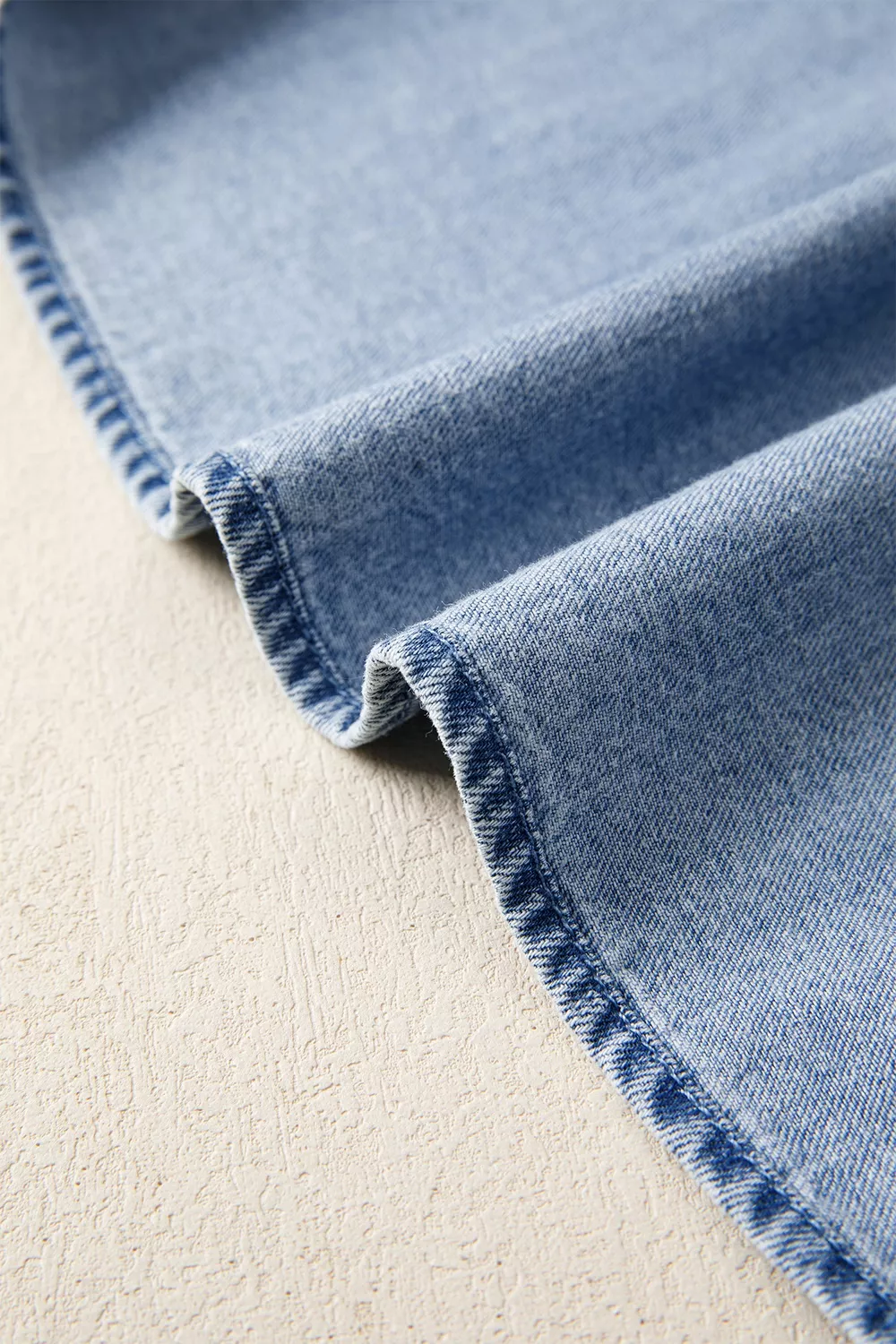 Puff Sleeve V Neck Ruffled Loose Denim Mini Dress, image 14