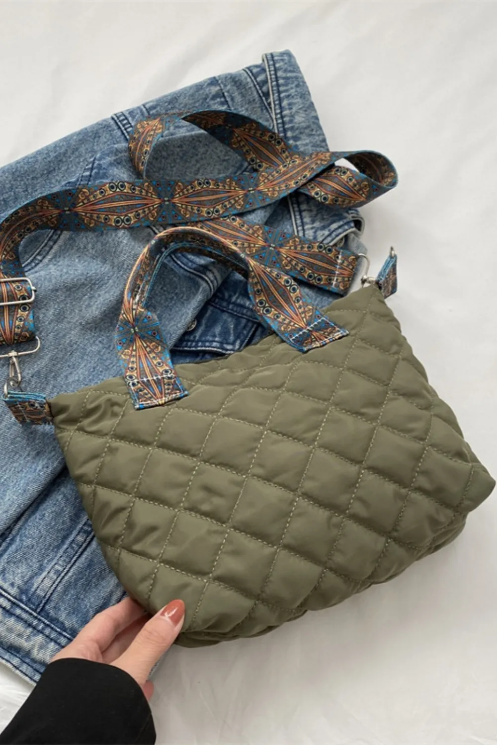 Bubble Textured Printed Strap Handbag, image 6