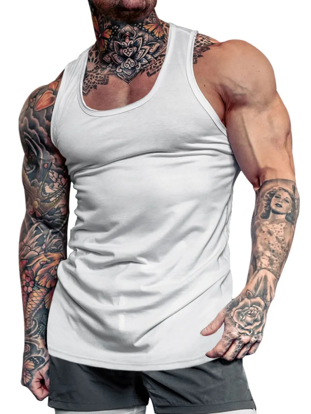Men's Plus Size Round Neck Tank, image 7